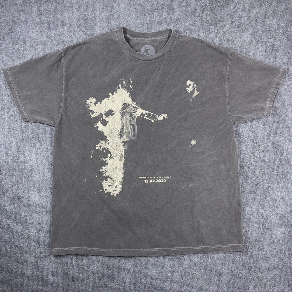 Metro Boomin Heroes & Villains T-Shirt Mens XL Grey Album Merch Graphic Tee